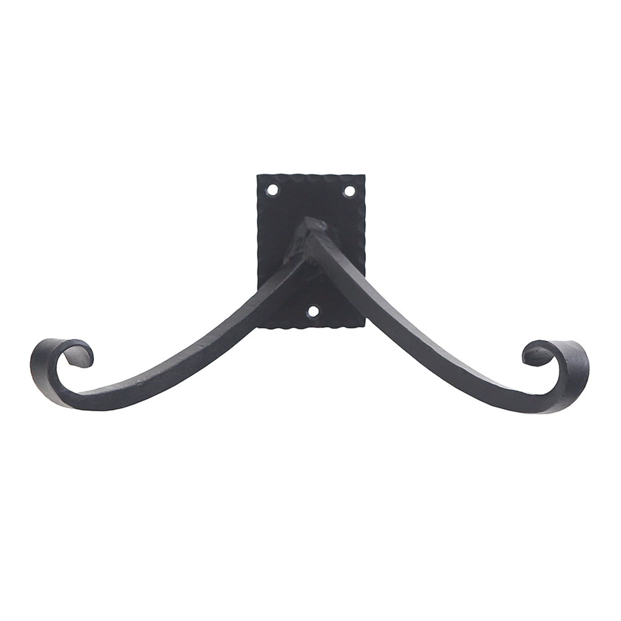 Black Wrought Iron Wall Bracket with Multiple Hooks