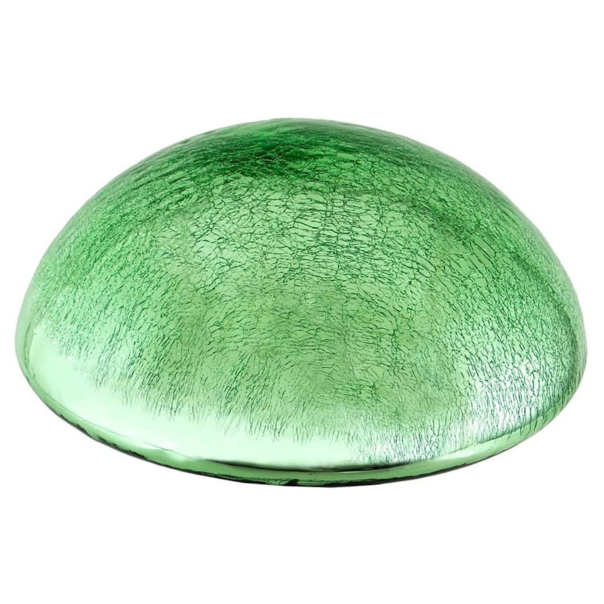 Light Green Crackle Glass Toadstool Garden Gazing Ball