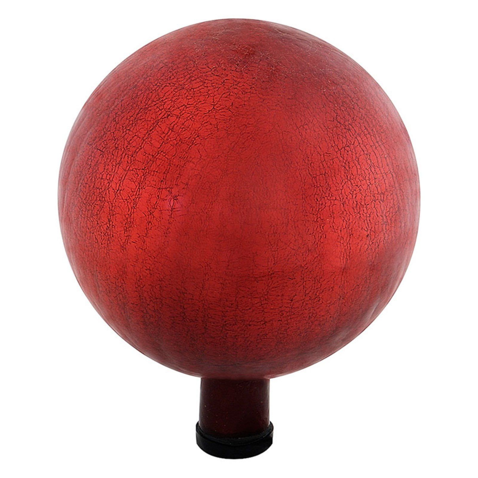 Red Crackled Glass 12" Gazing Globe