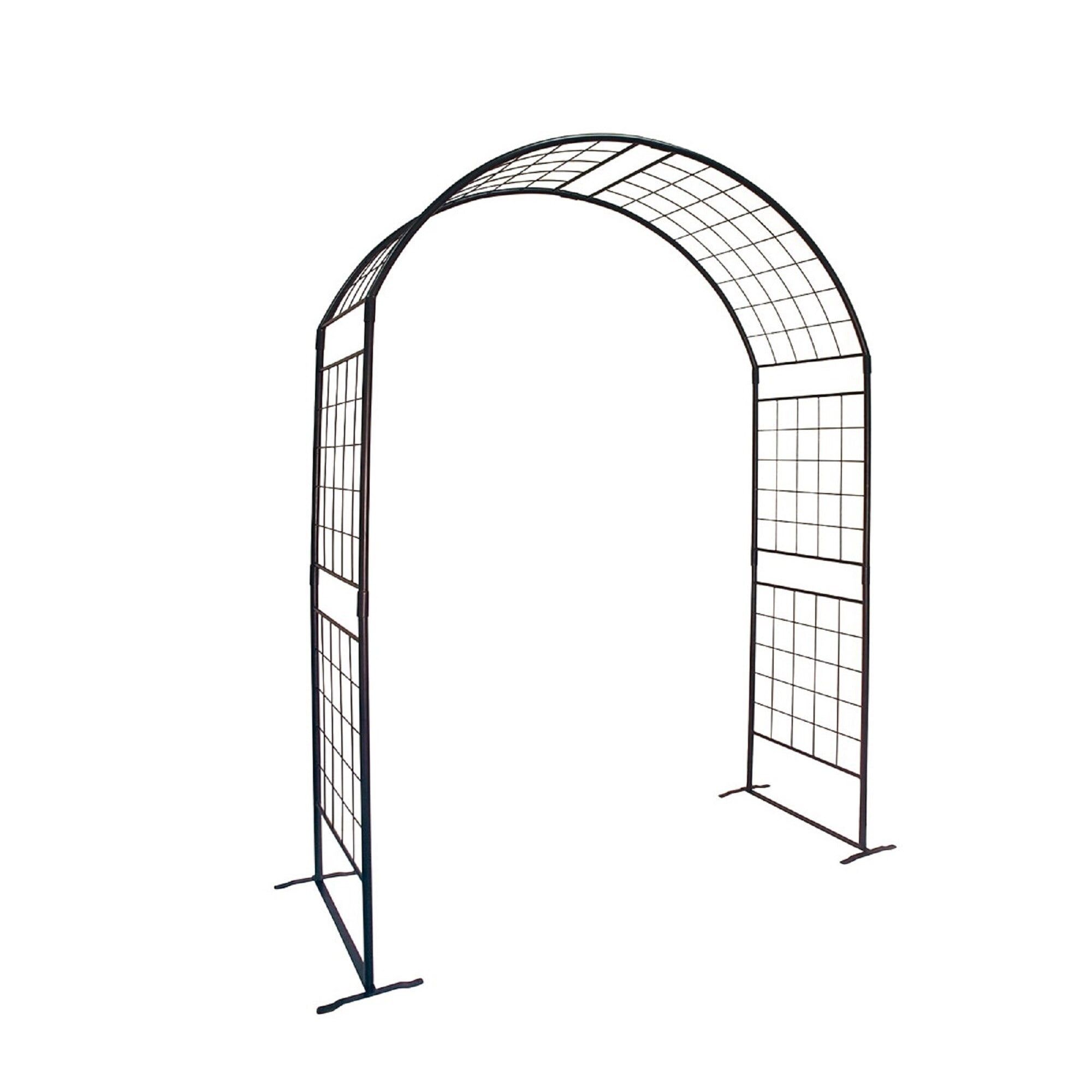 Graphite Powder Coated Tall Metal Garden Arbor