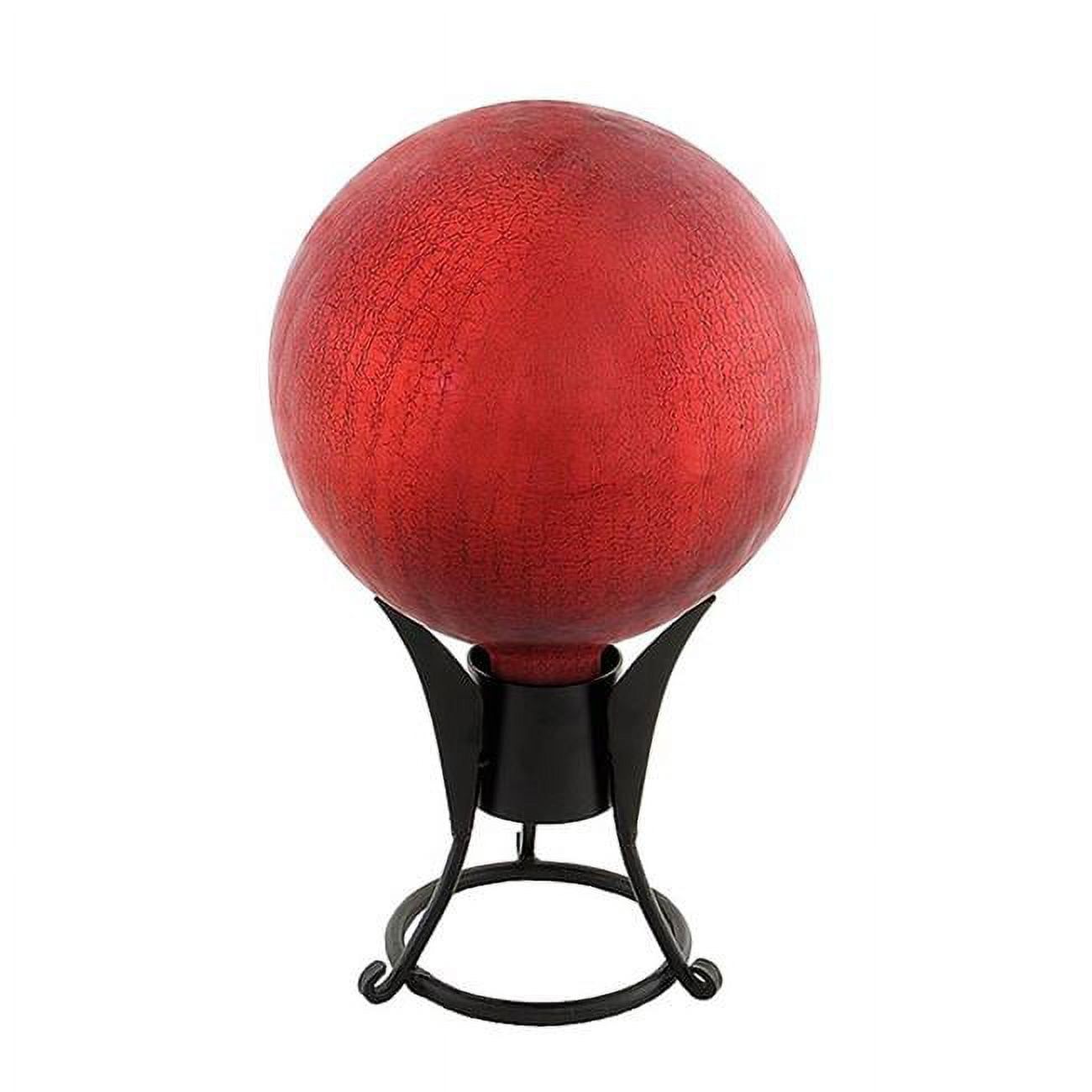 Red Crackle Hand-Blown Glass 10-Inch Gazing Globe