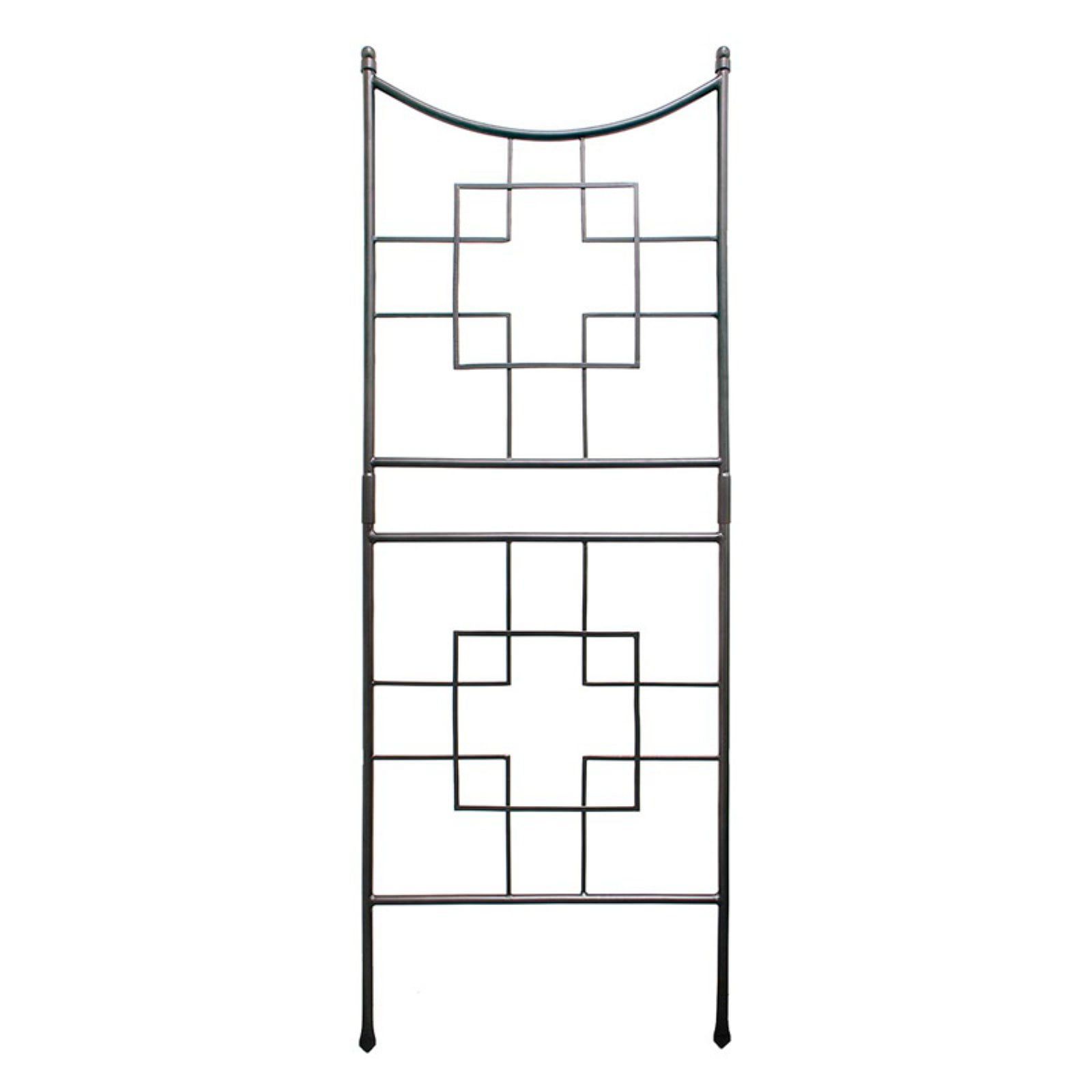 Graphite Wrought Iron Square Trellis for Climbing Plants