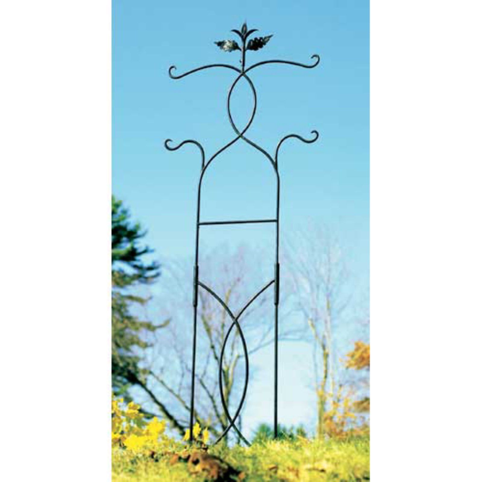 Black Wrought Iron 72-Inch Decorative Garden Trellis