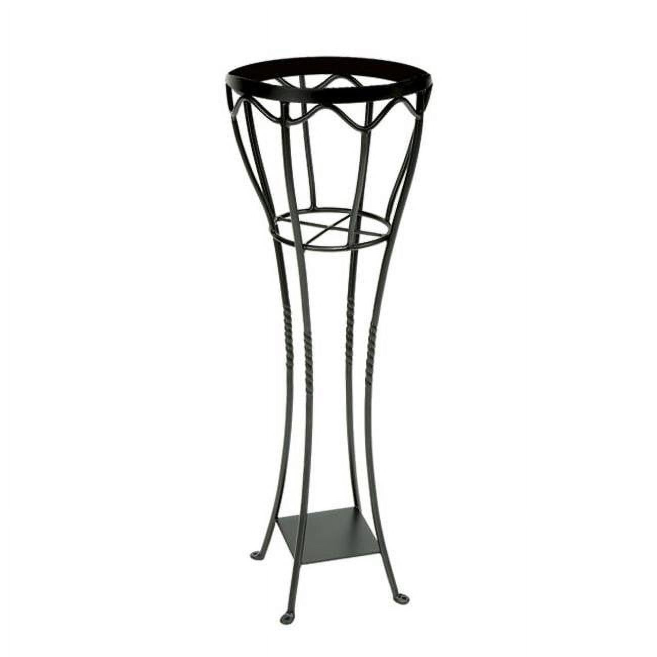 Graphite Wrought Iron Tall Verandah Plant Stand