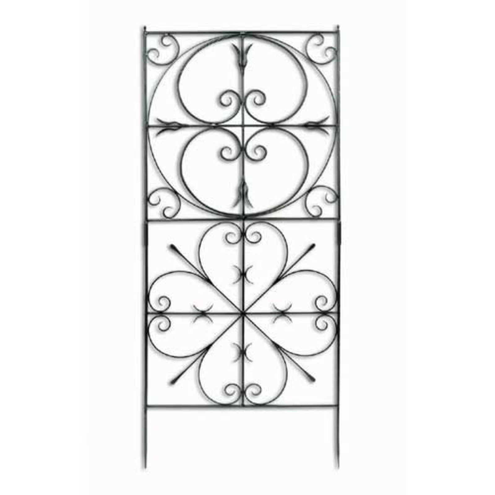 Elegant Graphite Metal Garden Trellis with Traditional European Design