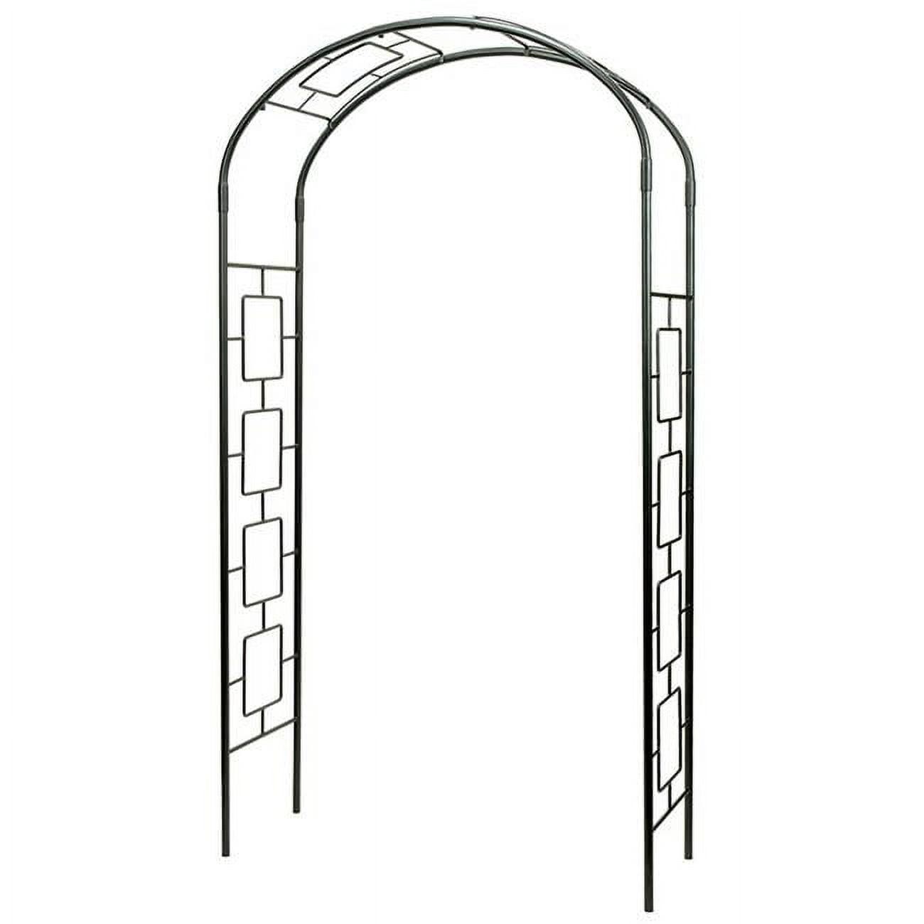 Graphite Powder Coated Modern Metal Garden Arbor