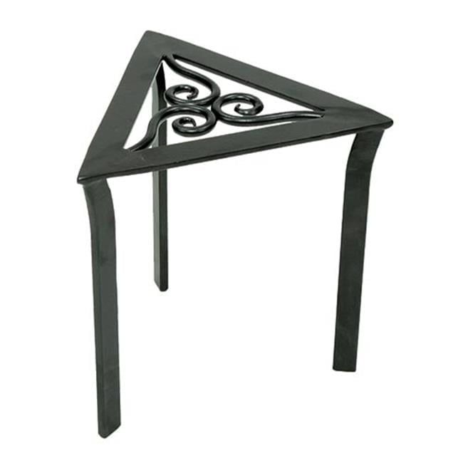 Graphite Wrought Iron Triangular Plant Stand Set, 12"H