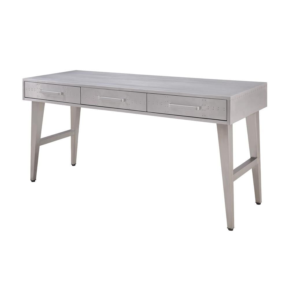 Brancaster 65'' Aluminum Patchwork Desk with Iron Legs