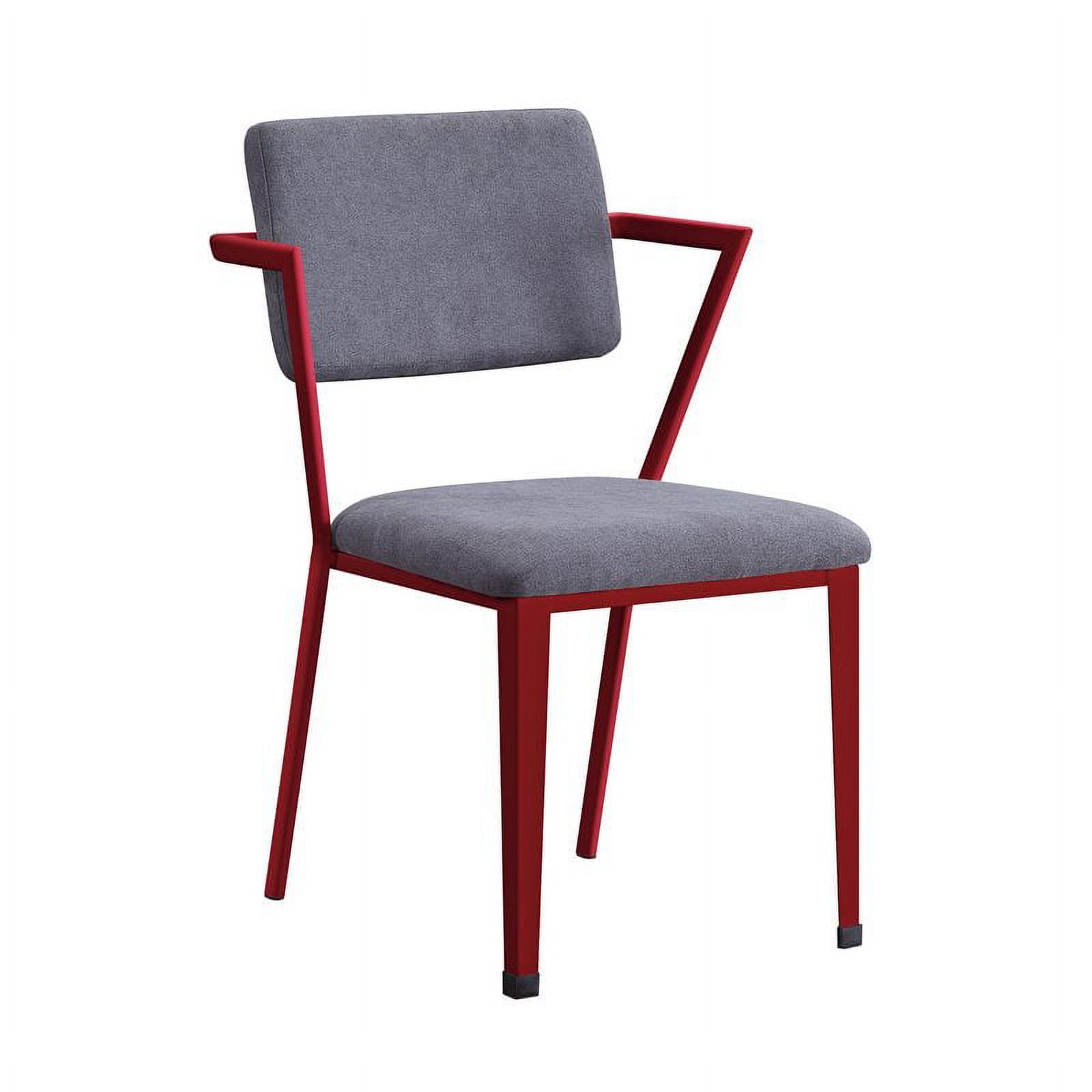 Contemporary Cargo High Back Chair in Red with Metal Frame