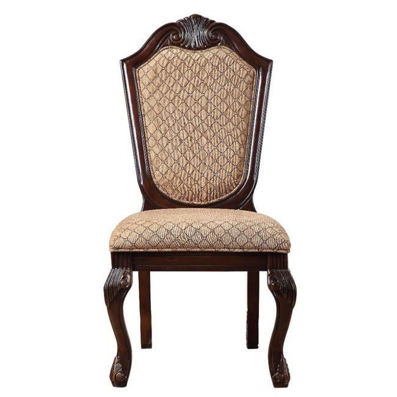 High Back White Upholstered Wood Side Chair