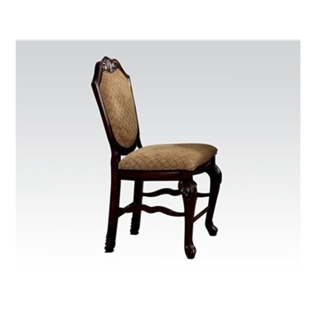 Espresso Upholstered High Back Wood Side Chair