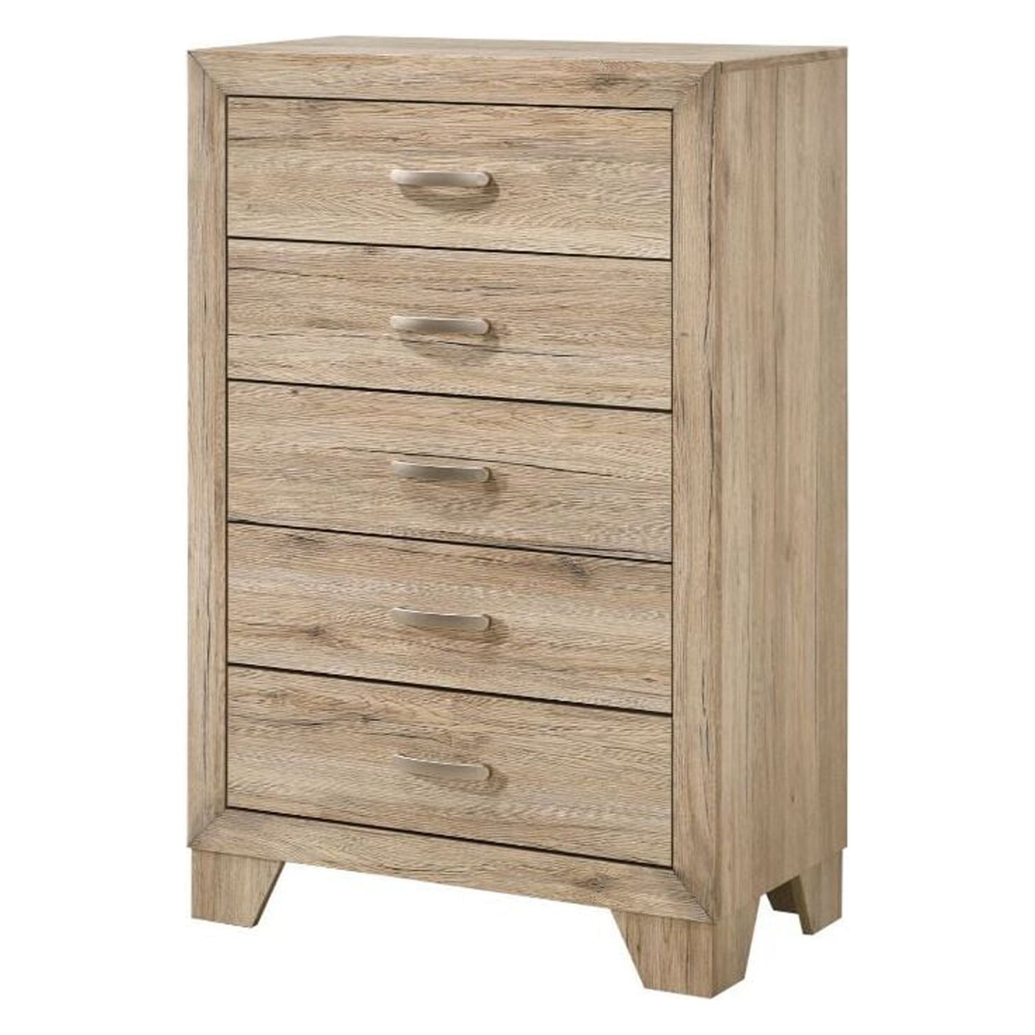 Natural Oak 5-Drawer Chest with Felt Lined Dovetail Drawers