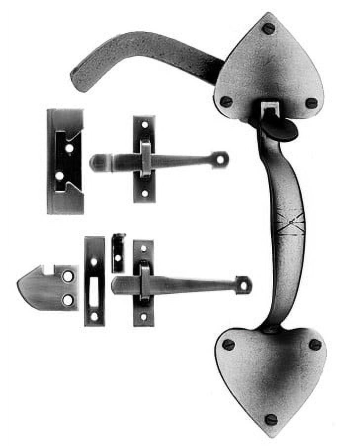 Black Forged Iron Heart Thumb Latch Set