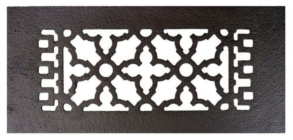 Black Cast Iron Rectangular Decorative Register with Louvers