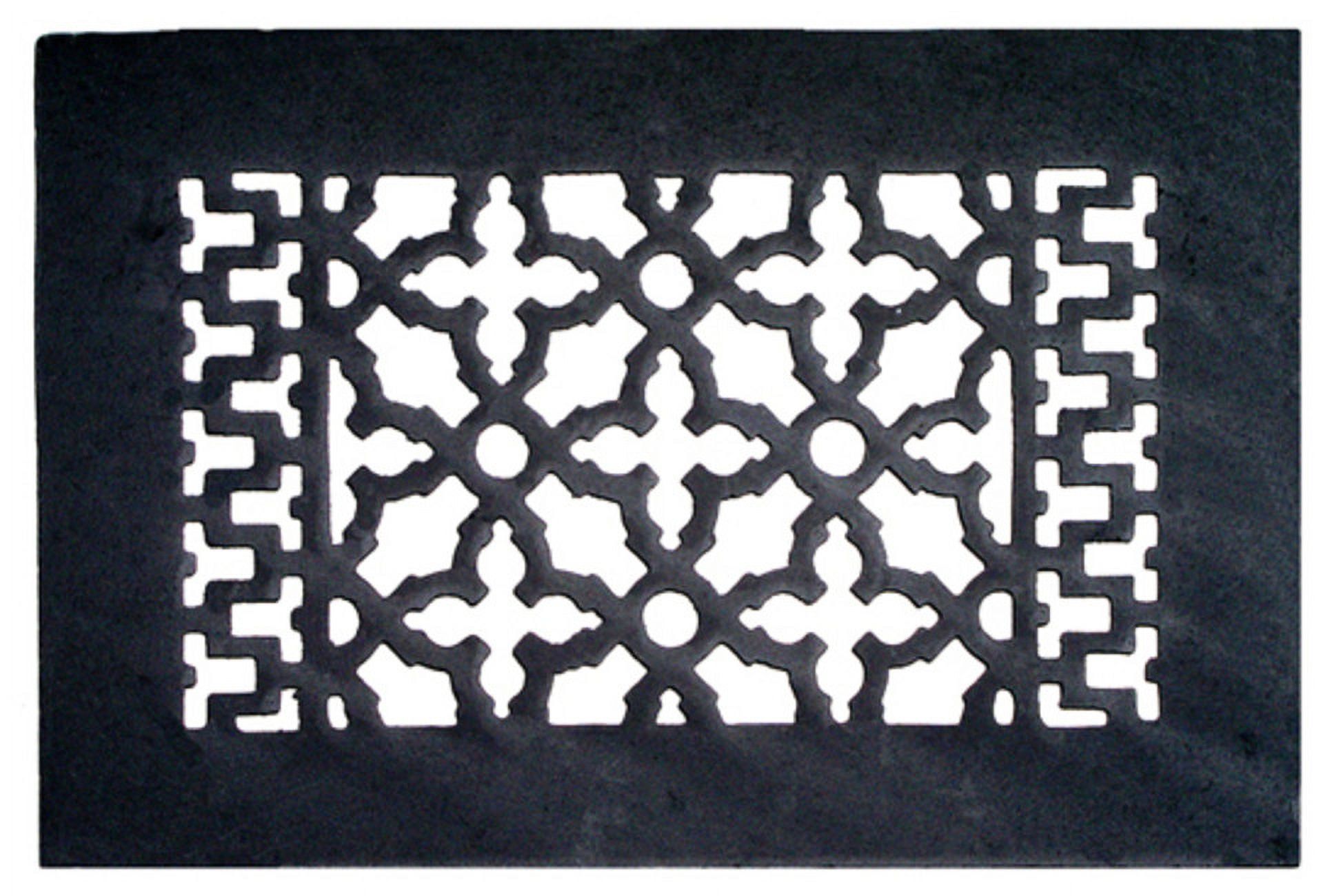 Black Cast Iron Rectangular Decorative Grille with Louver