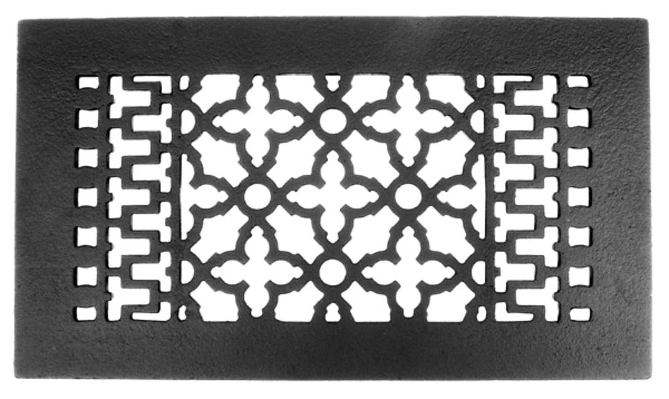 Black Cast Iron Decorative Floor Register Grille 14'' x 8''