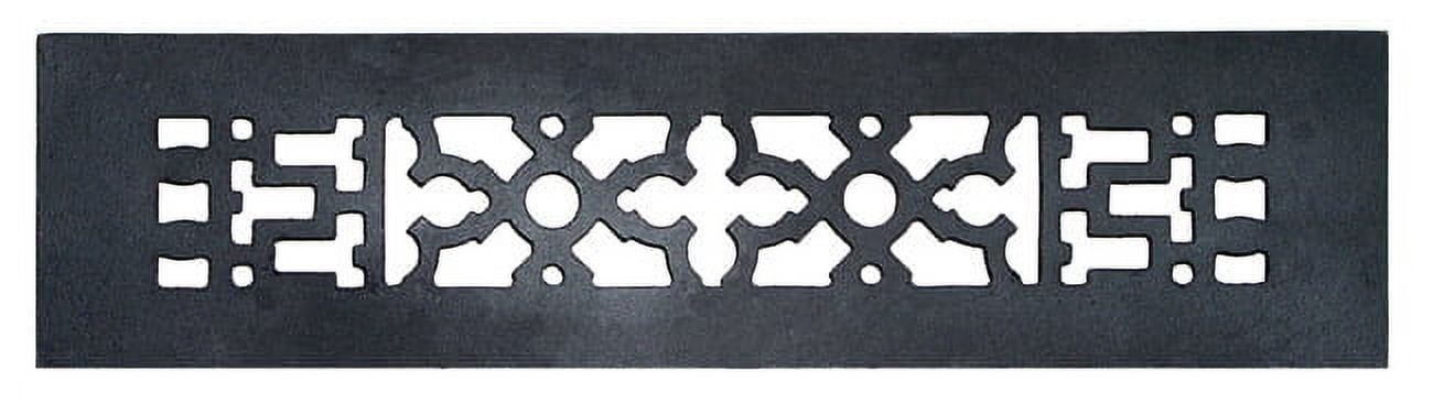 Black Cast Iron Decorative Rectangular Grille for Walls and Floors