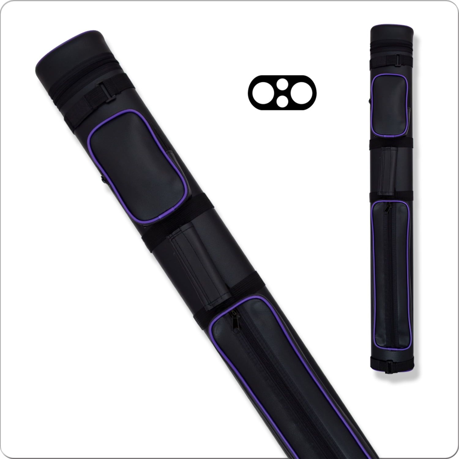 32" Black and Purple Vinyl Pool Cue Case