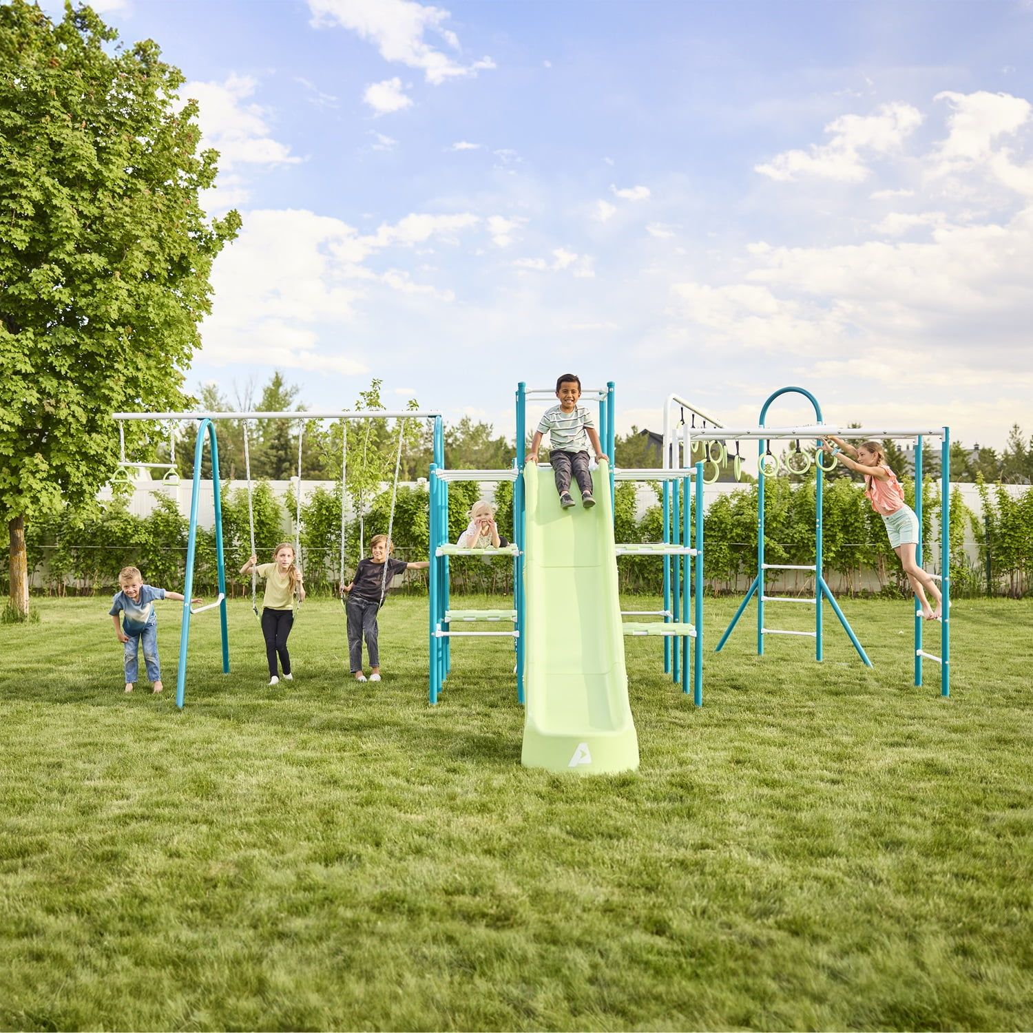 ActivPlay Modular Jungle Gym with Slide, Swing, and Monkey Bars