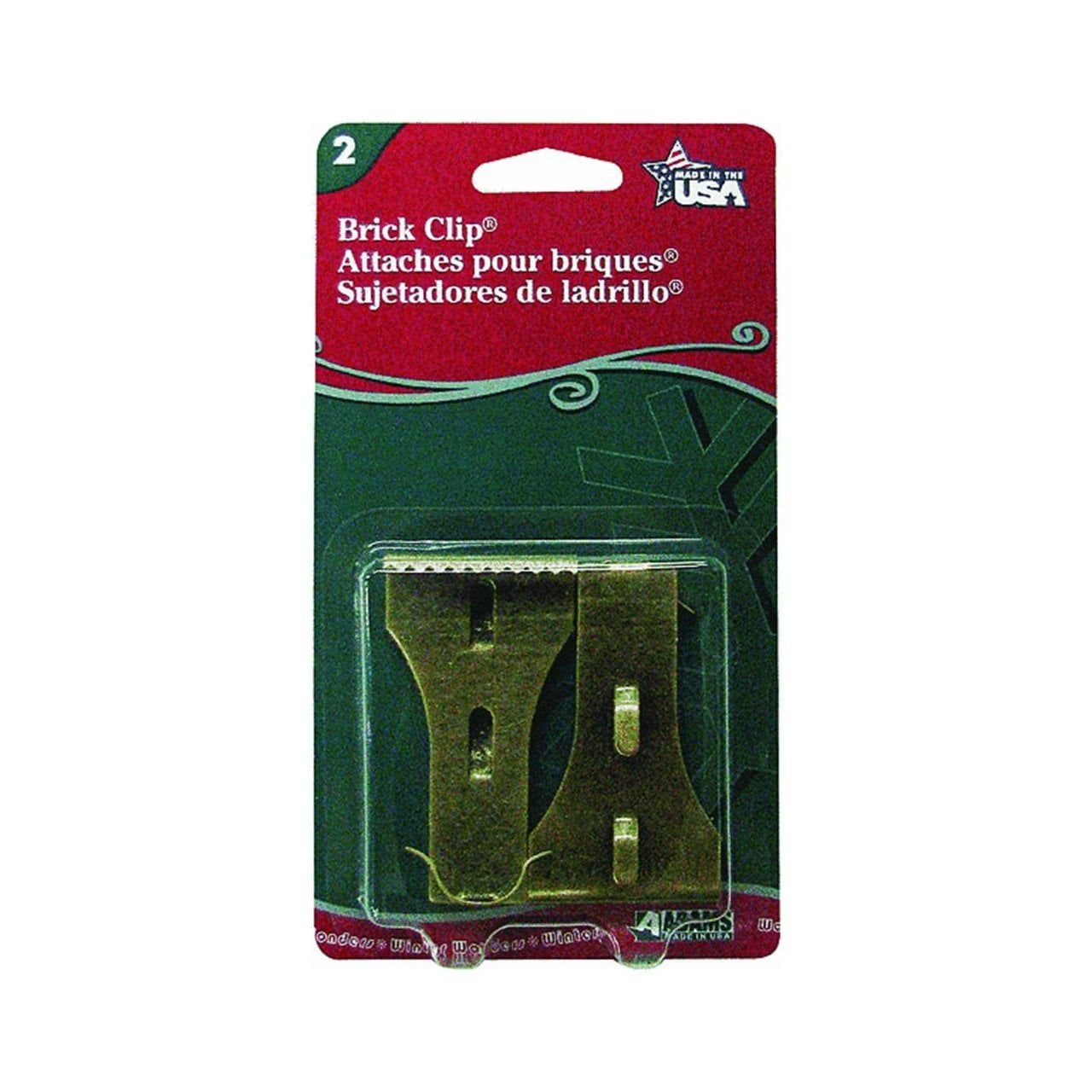 Antique Metal Brick Clips for Hanging Decorations, 2-Pack