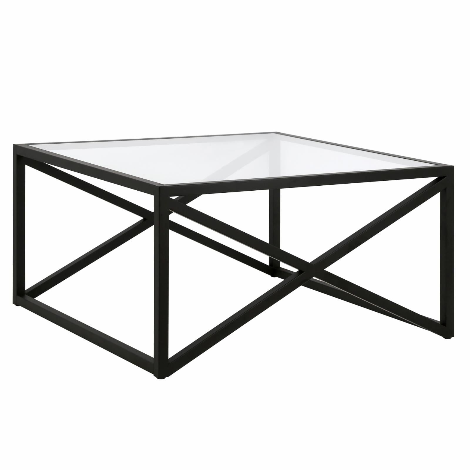 Calix 32'' Blackened Bronze Square Glass Coffee Table