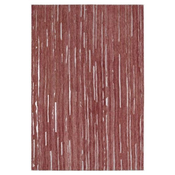 Sangria Red 5' x 7'6" Hand Tufted Wool Area Rug