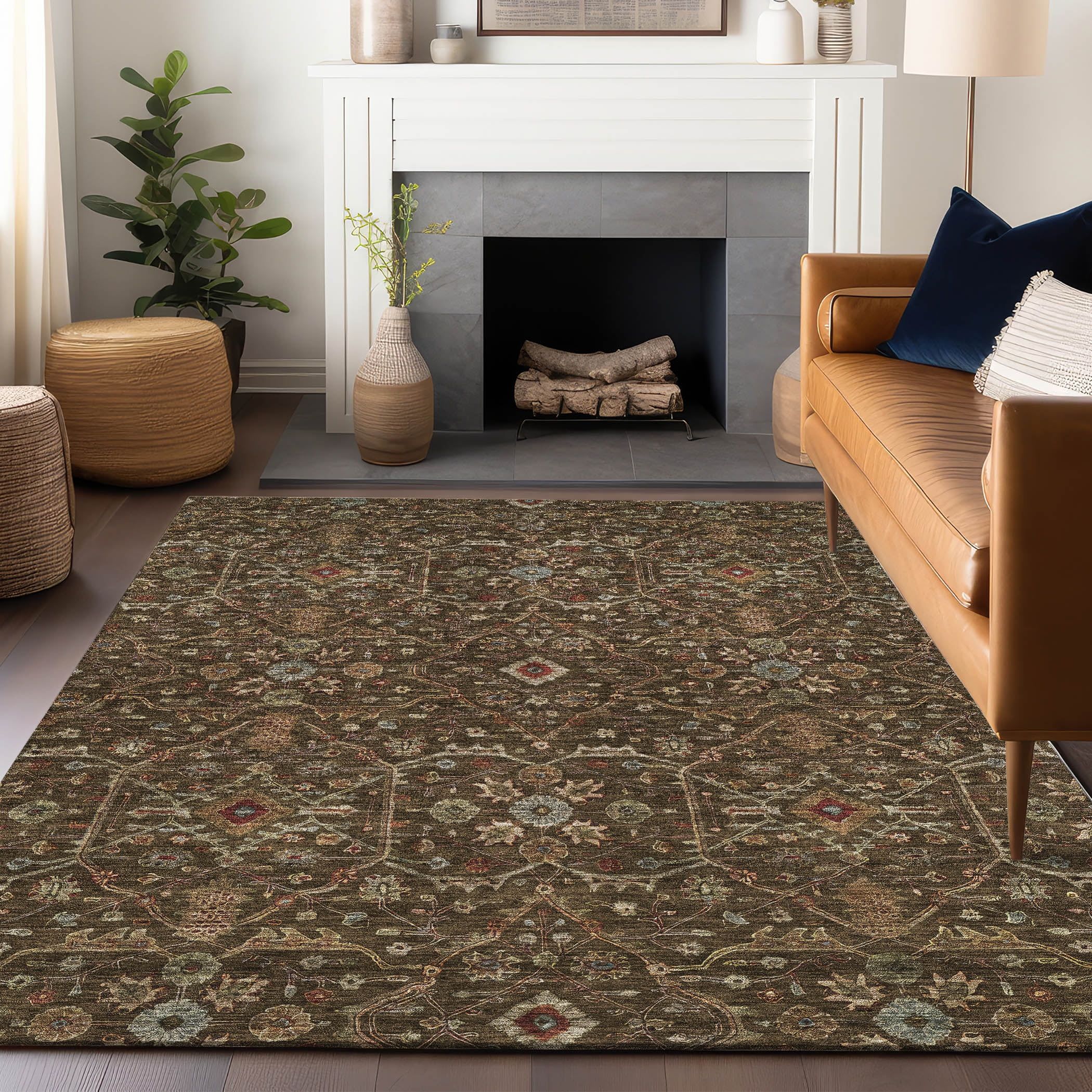 Addison Rugs Chantille ACN1130 Chocolate 3' x 5' Indoor Outdoor Area Rug, Easy Clean, Machine Washable, Non Shedding, Bedroom, Entry, Living Room, Dining Room, Kitchen, Patio Rug