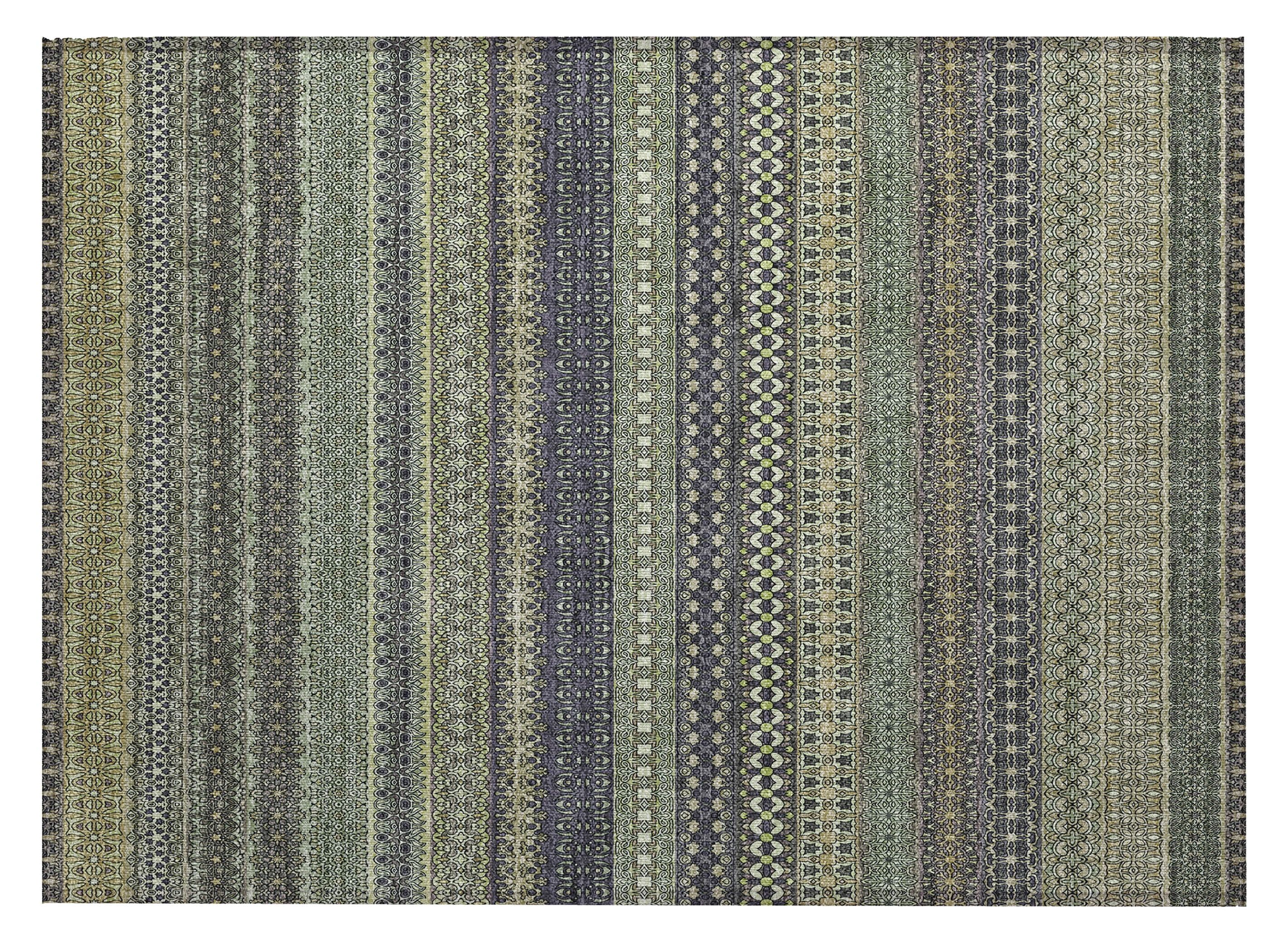 Sage Green Synthetic Flat Woven Reversible Rug 1'8" x 2'6"