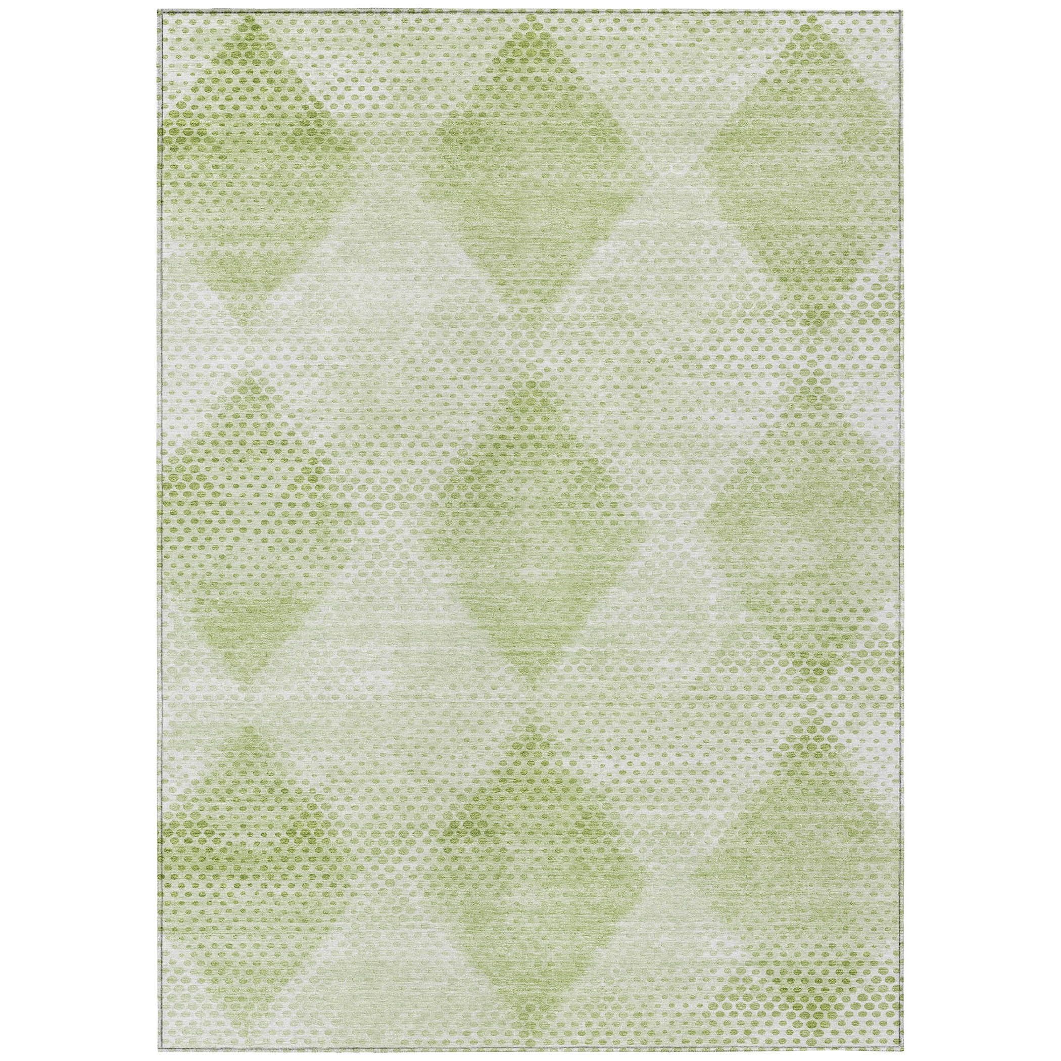 Mint Geometric Pattern Machine Washable Area Rug 3' x 5'