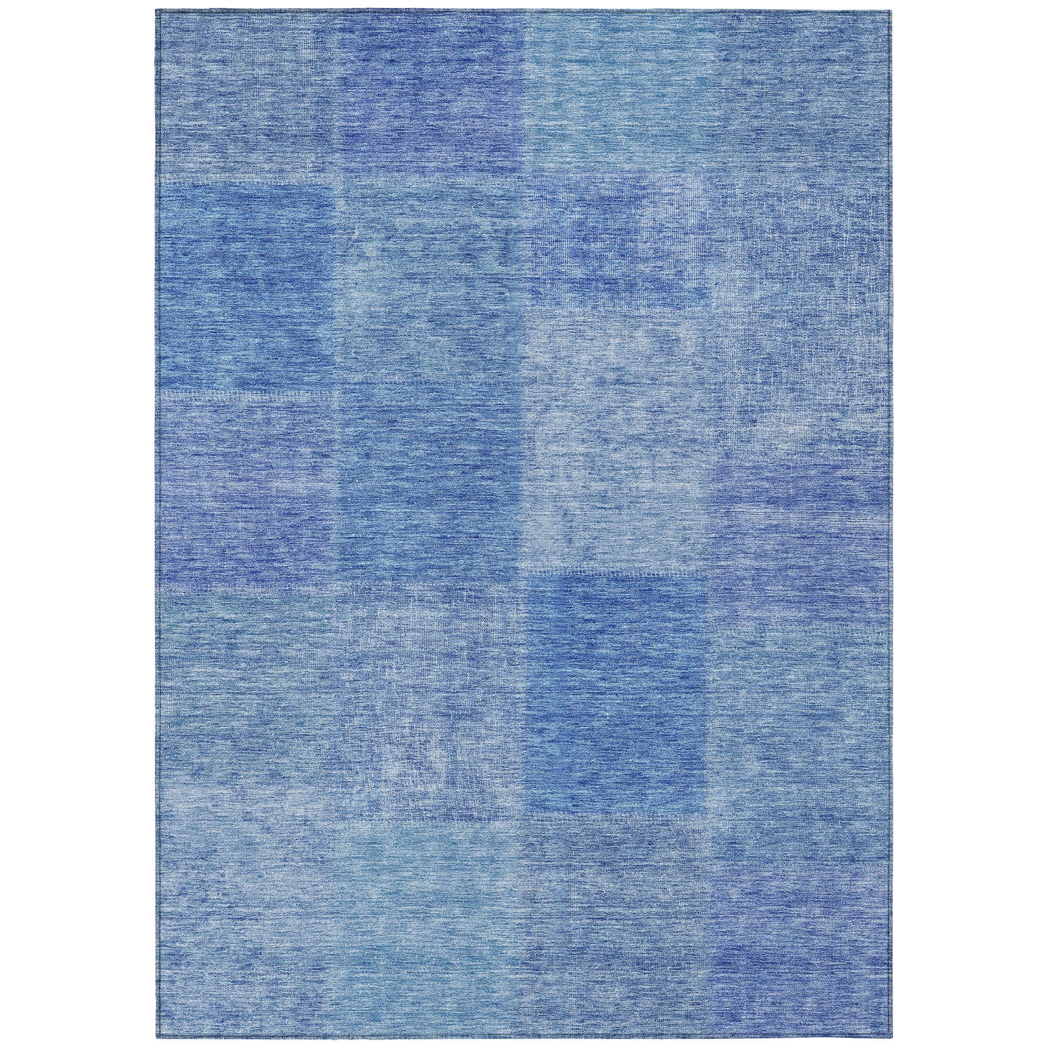 Denim Blue Synthetic Flat Woven 8' x 10' Area Rug