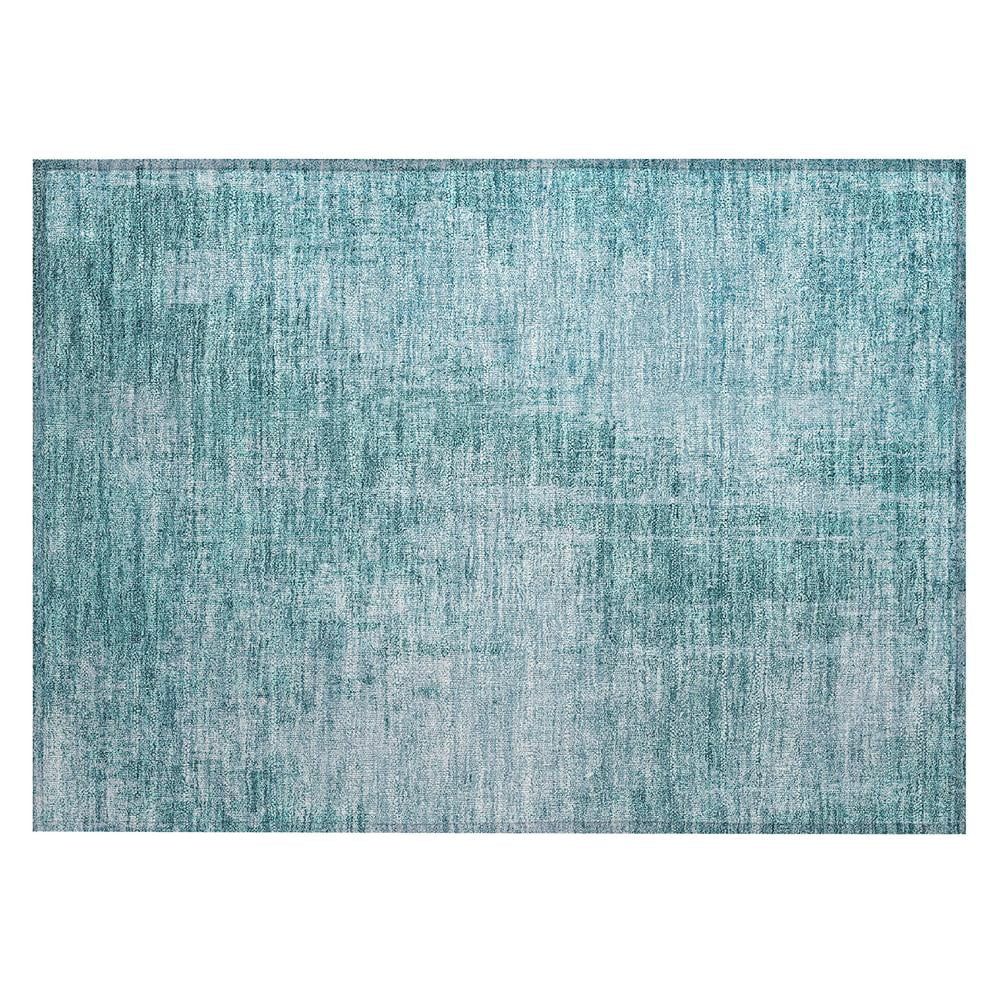 Aqua Multicolor Synthetic Flat Woven Washable Rug 1'8" x 2'6"