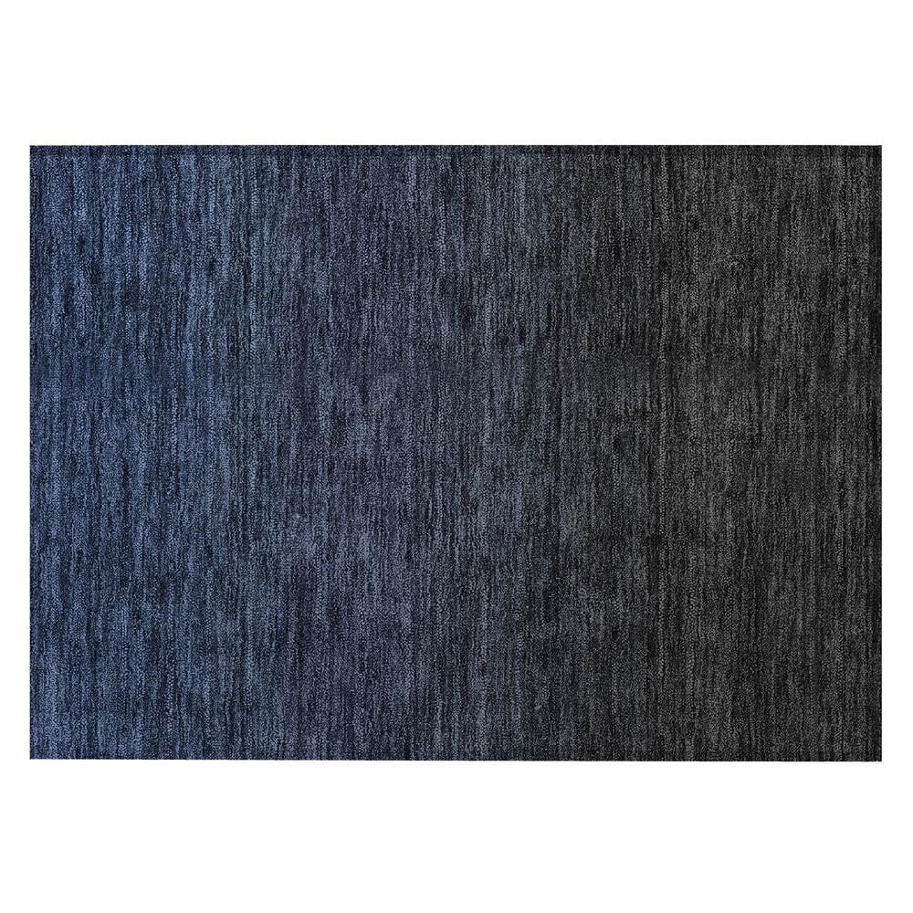 Navy Heathered Synthetic Indoor/Outdoor Washable Rug 1'8" x 2'6"