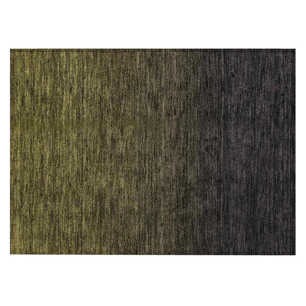 Olive and Black Ombre Machine Washable Indoor/Outdoor Rug 1'8" x 2'6"