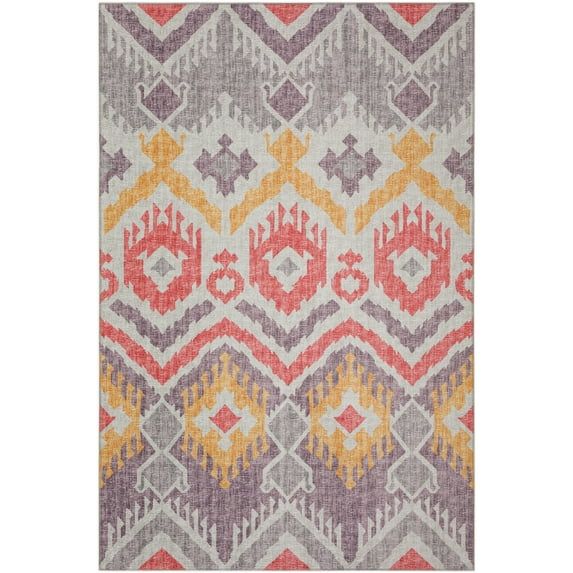 Ultra-Soft Chenille Geometric 10' x 14' Purple Area Rug with Non-Skid Backing