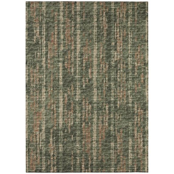 Rylee Green and Beige Flat Woven Chenille 8' x 10' Area Rug