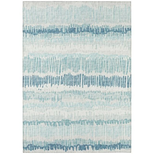 Indigo and Ivory Flat Woven Synthetic 9' x 12' Area Rug