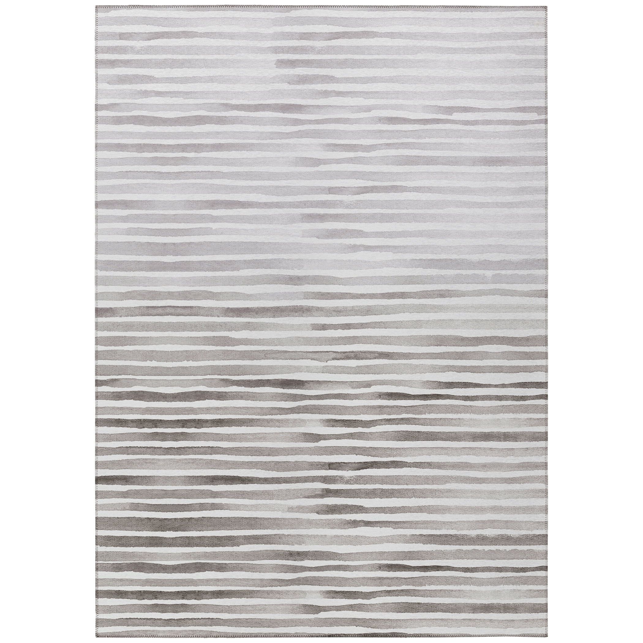 Coastal Tranquility Gray Chenille 10' x 14' Washable Area Rug