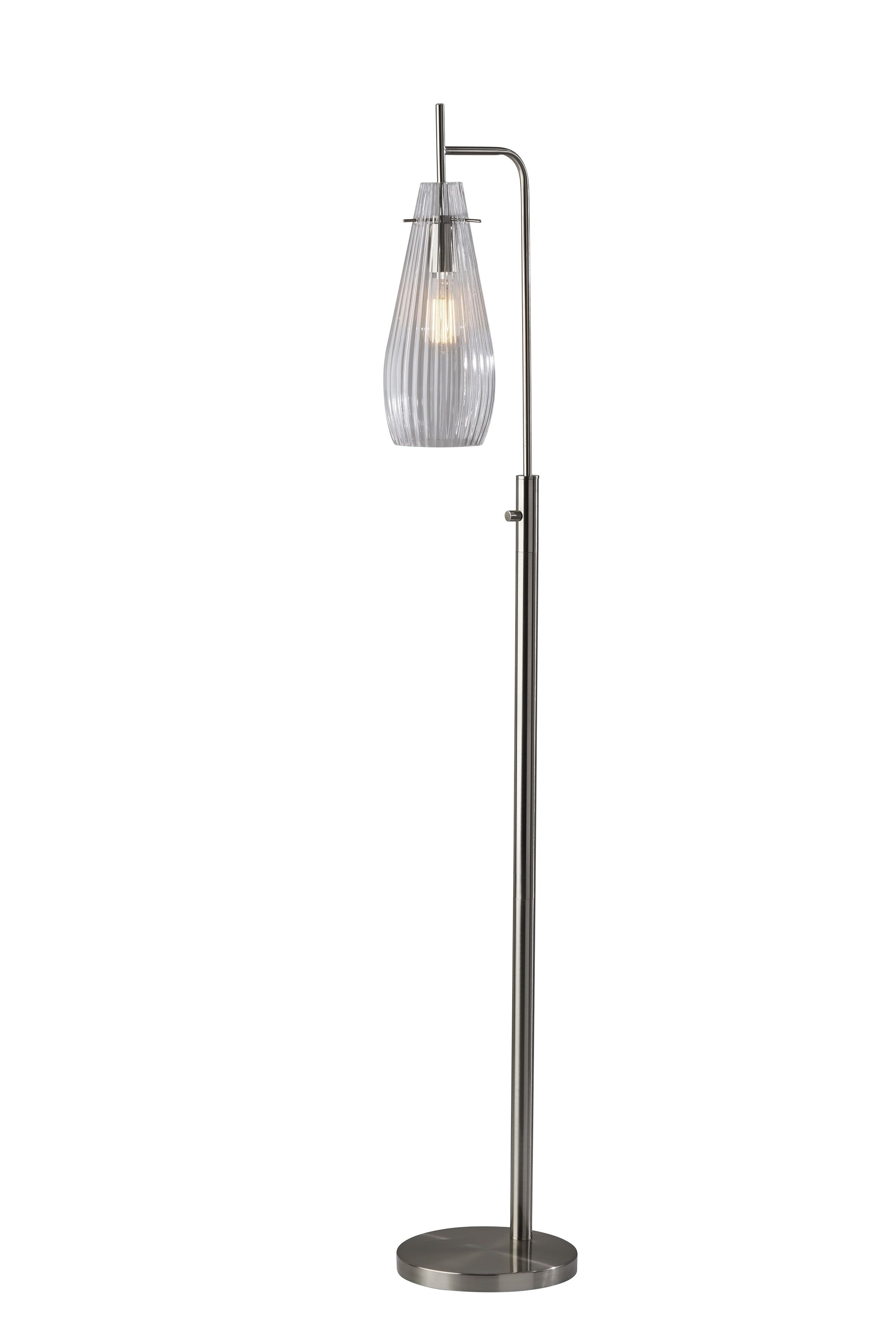 Layla 63" Silver Steel Mid-Century Modern Floor Lamp