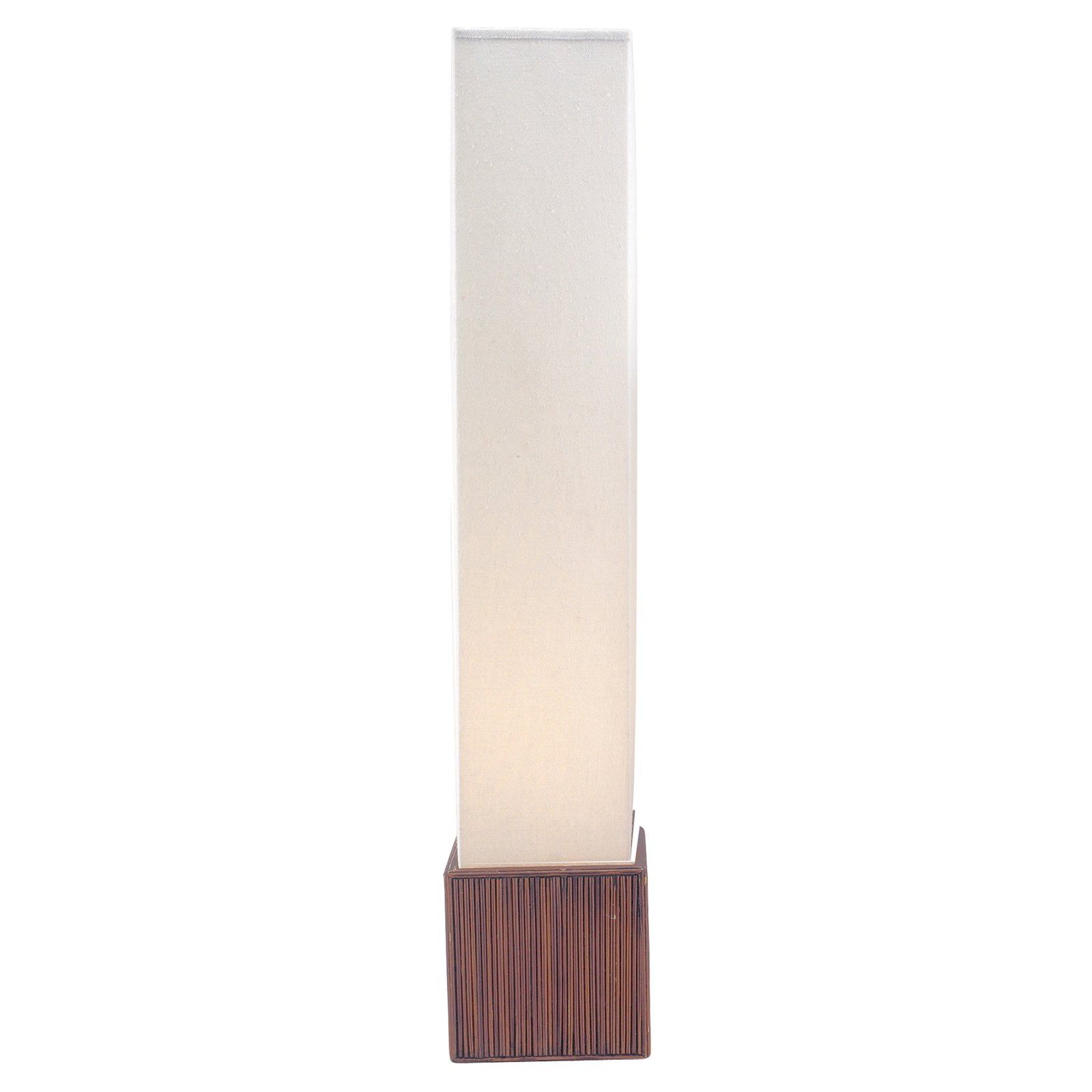 Sebu White Linen Shade Bamboo Floor Lantern