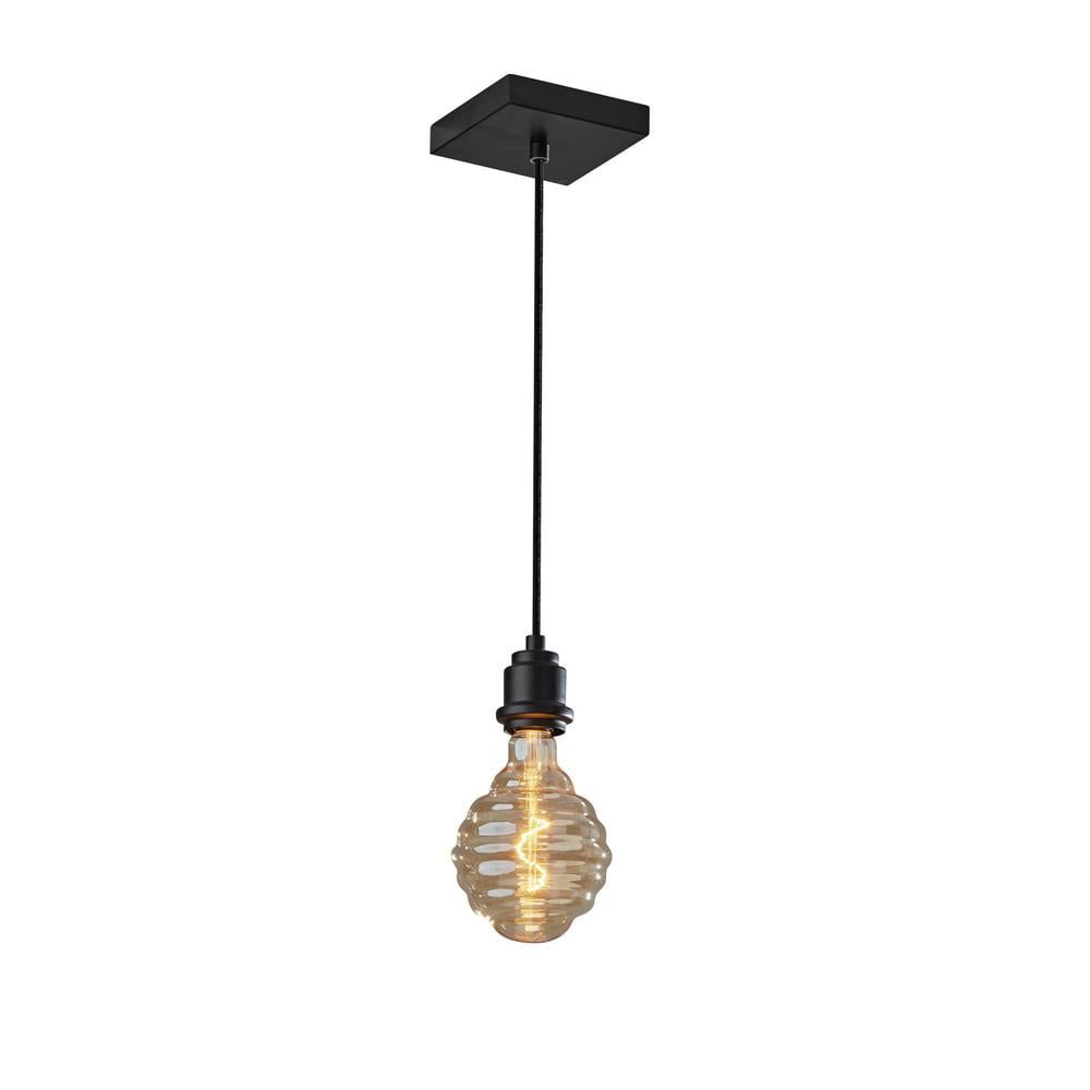 Black Mini Globe Glass Pendant Light with LED