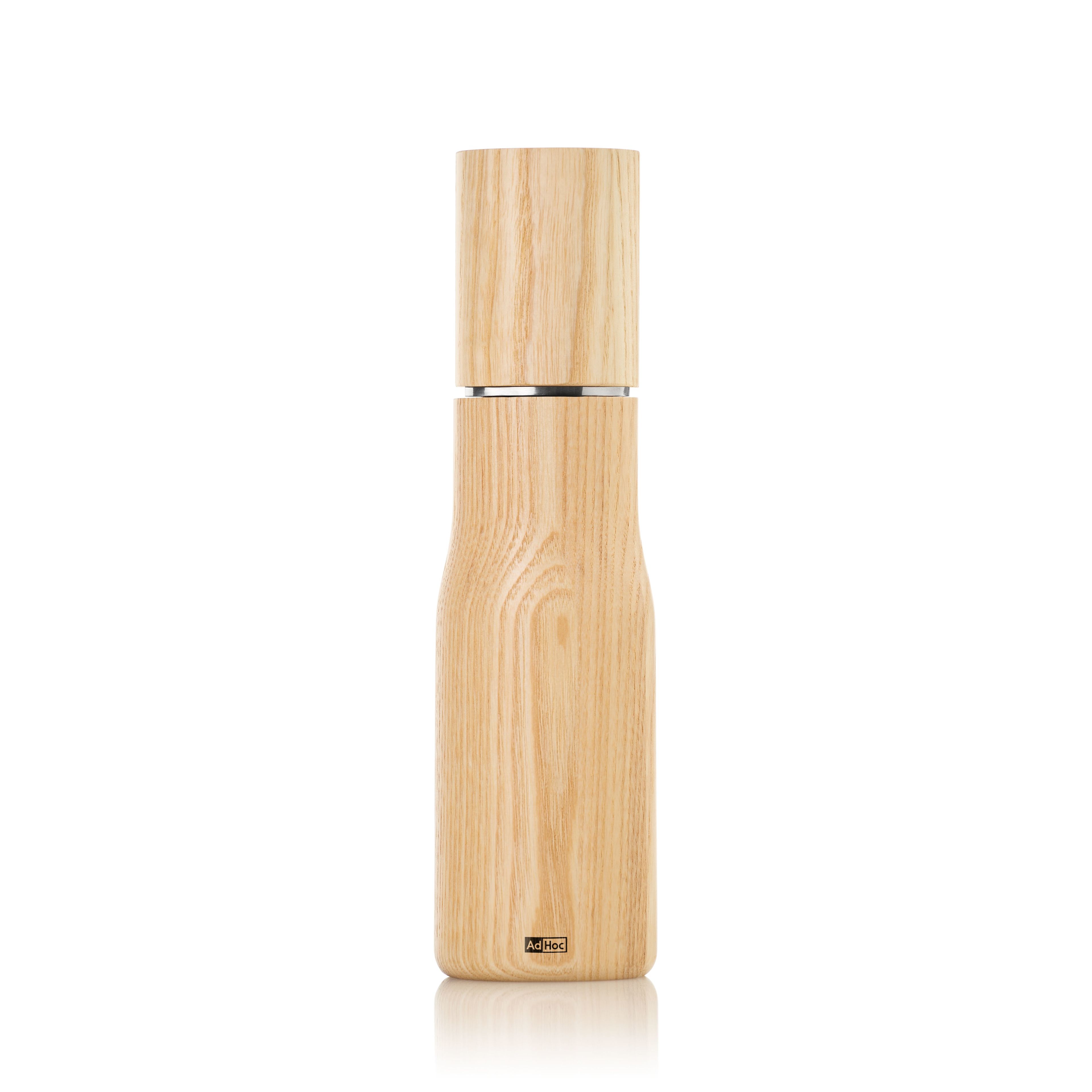 Light Ash Wood and Stainless Steel 10.6" Salt or Pepper Mill