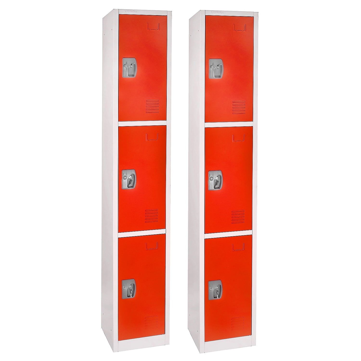 Red Steel 72'' Freestanding Office Locker with Adjustable Shelving