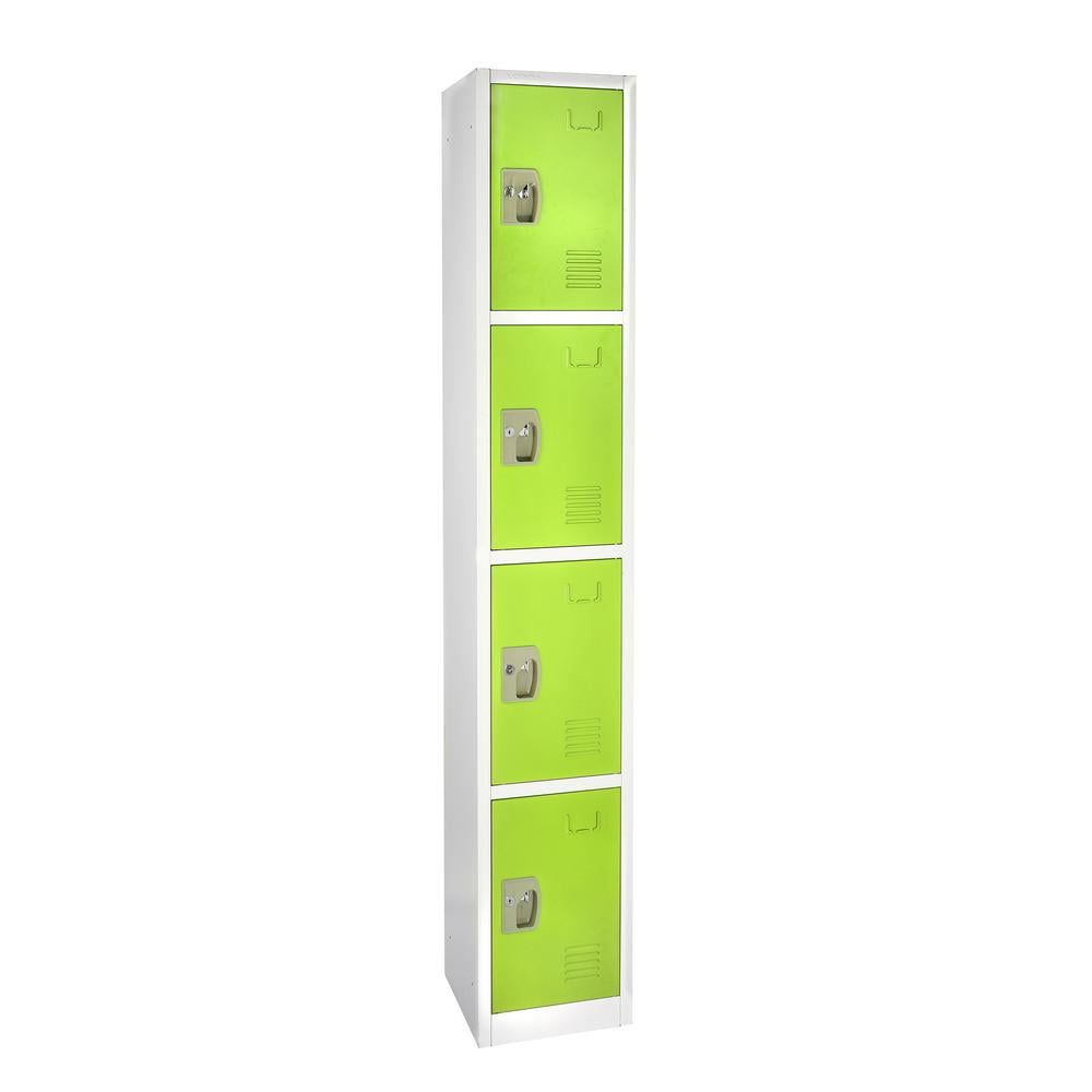 Green 72'' 4-Tier Steel Freestanding Locker with Key Lock