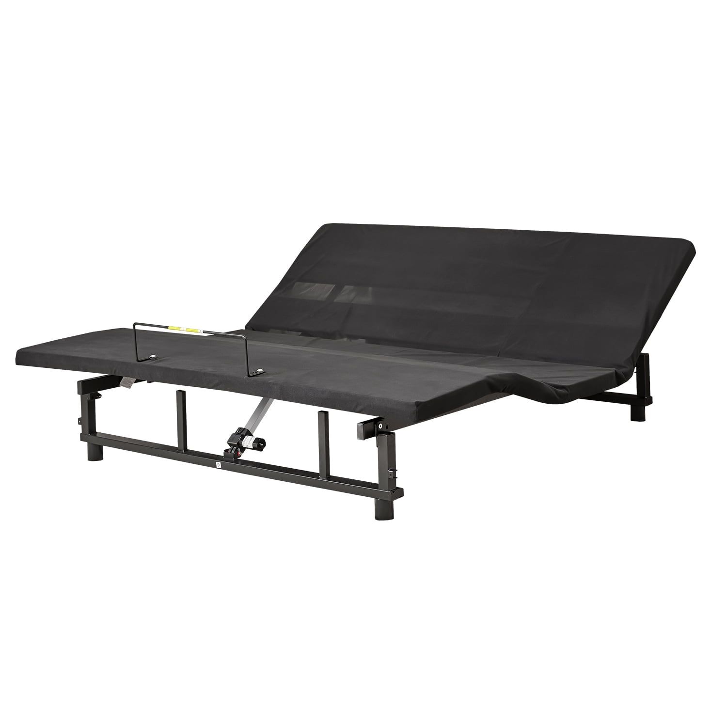 King Size Adjustable Black Metal Bed Frame with Drawer