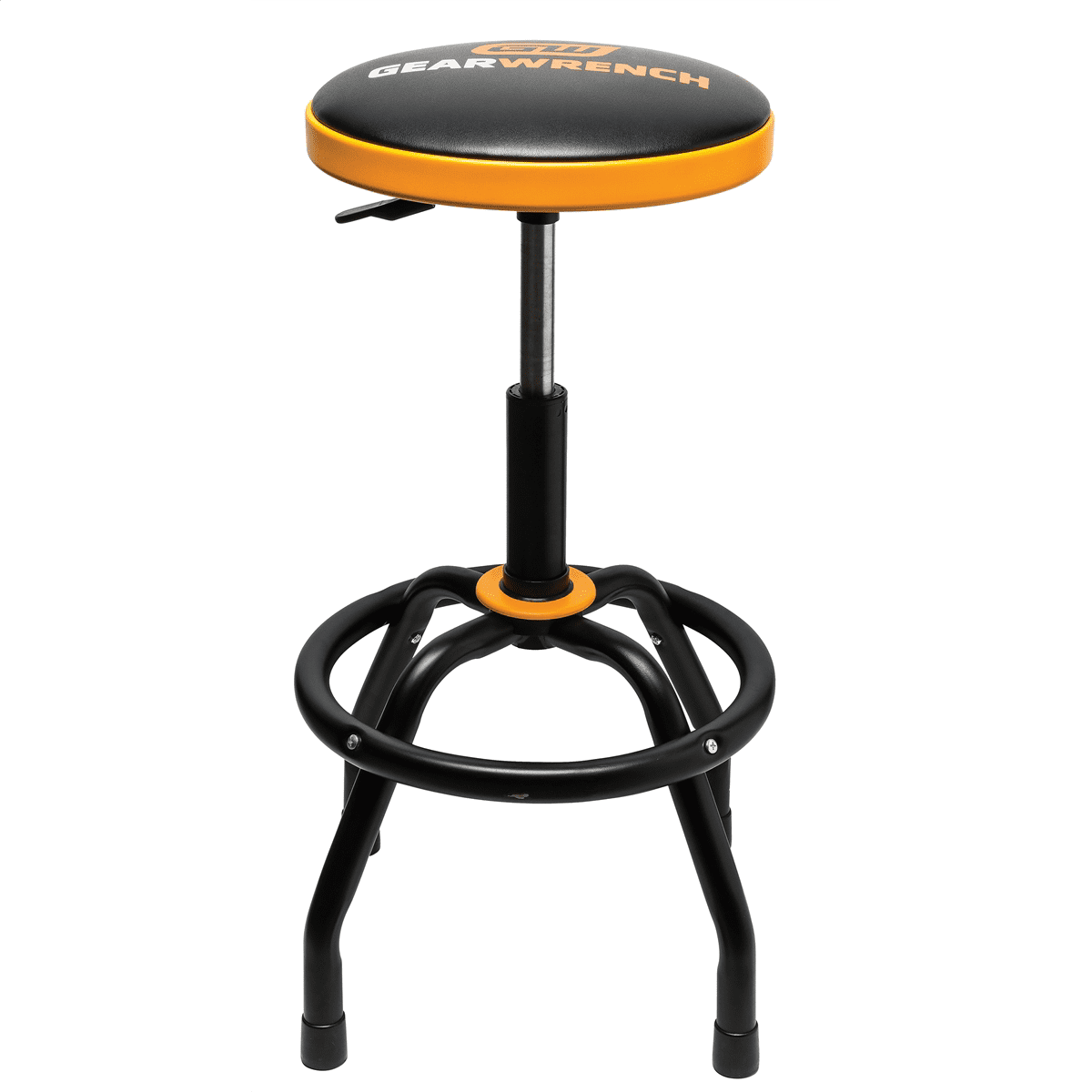 31" Black Metal Adjustable Height Swivel Shop Stool