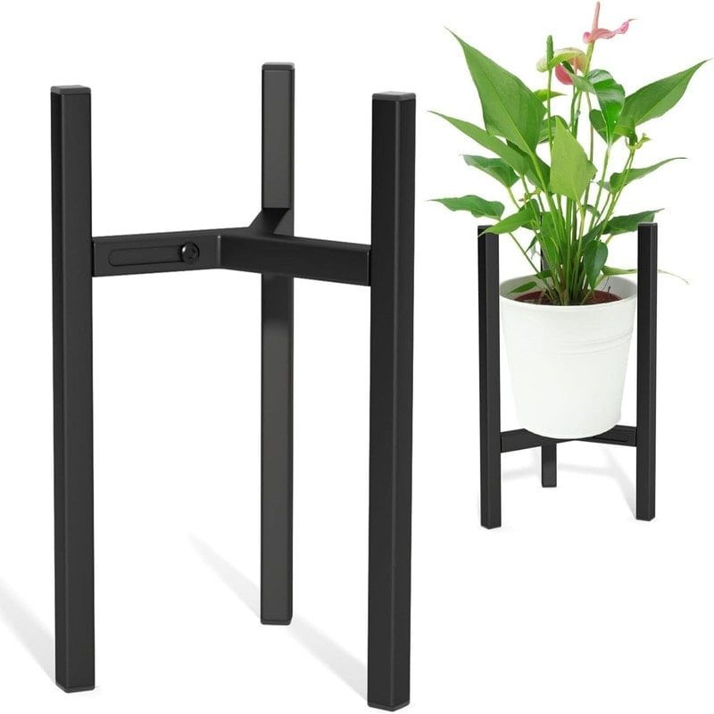 Adjustable Black Metal Indoor/Outdoor Plant Stand