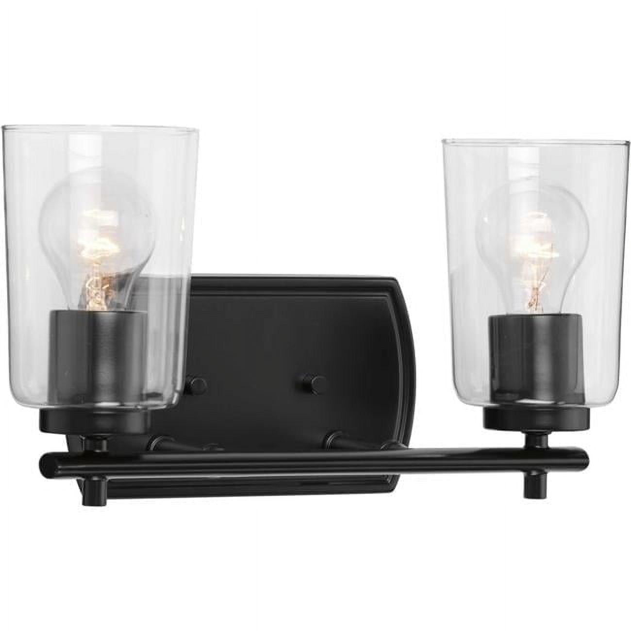 Adley 23" Black Steel 3-Light Vanity Fixture with Clear Glass Shades