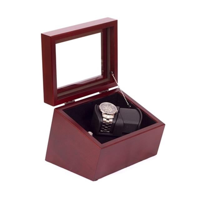 Cherry Hardwood Double Watch Winder with Glass Top