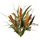 Cinnamon Faux Cattail Wheat Fall Mix Bush Arrangement