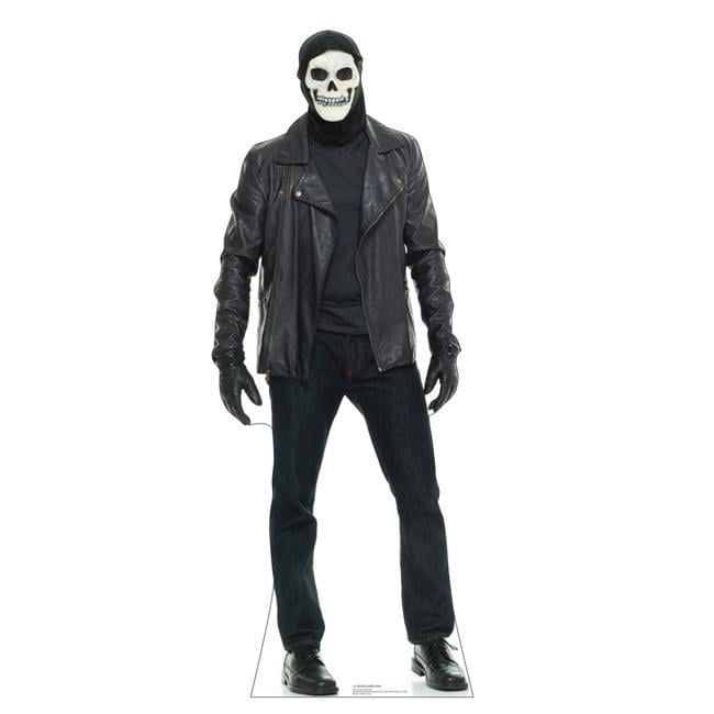 Life-Size Black Leather Man Halloween Cardboard Cutout